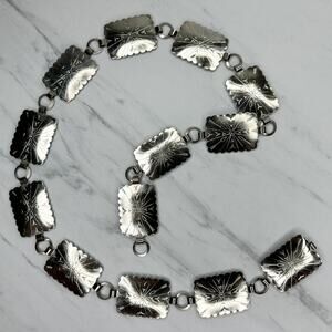 Vintage Southwestern Concho Silver Chain Belt XS/Small (XS/S) Western Boho ✨